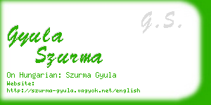 gyula szurma business card